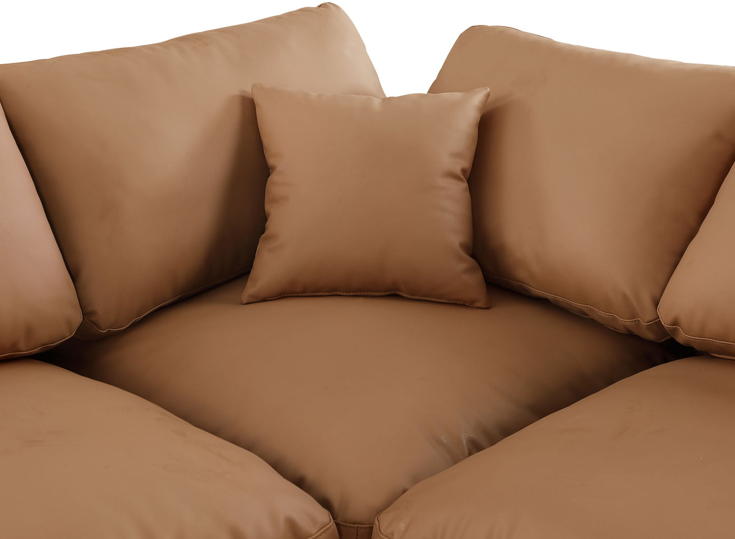 Comfy - 4 Piece Faux Leather Modular Sectional With Chaise