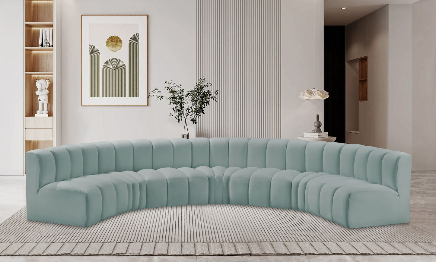 Arc - Faux Leather 7 Piece U-Shaped Modular Sofa
