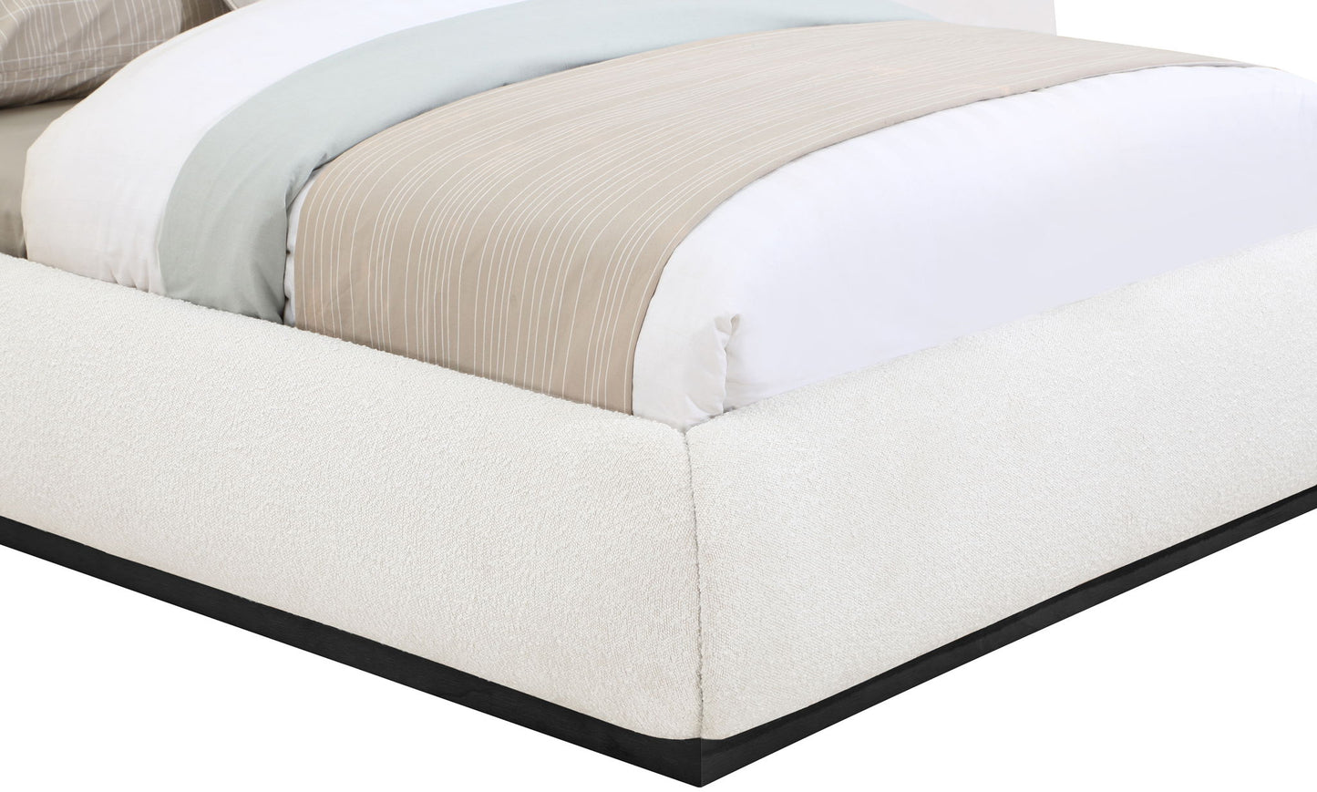 Vaughn - Boucle Bed With Black Base