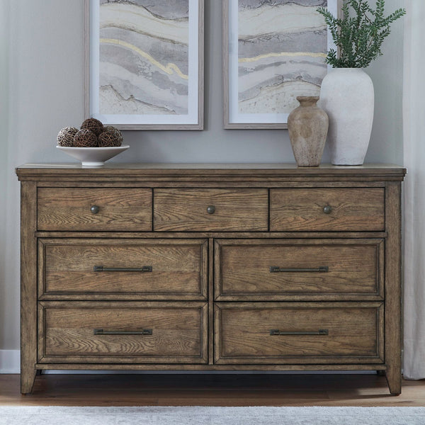 Carolina Park - 7 Drawer Dresser - Amber Brown