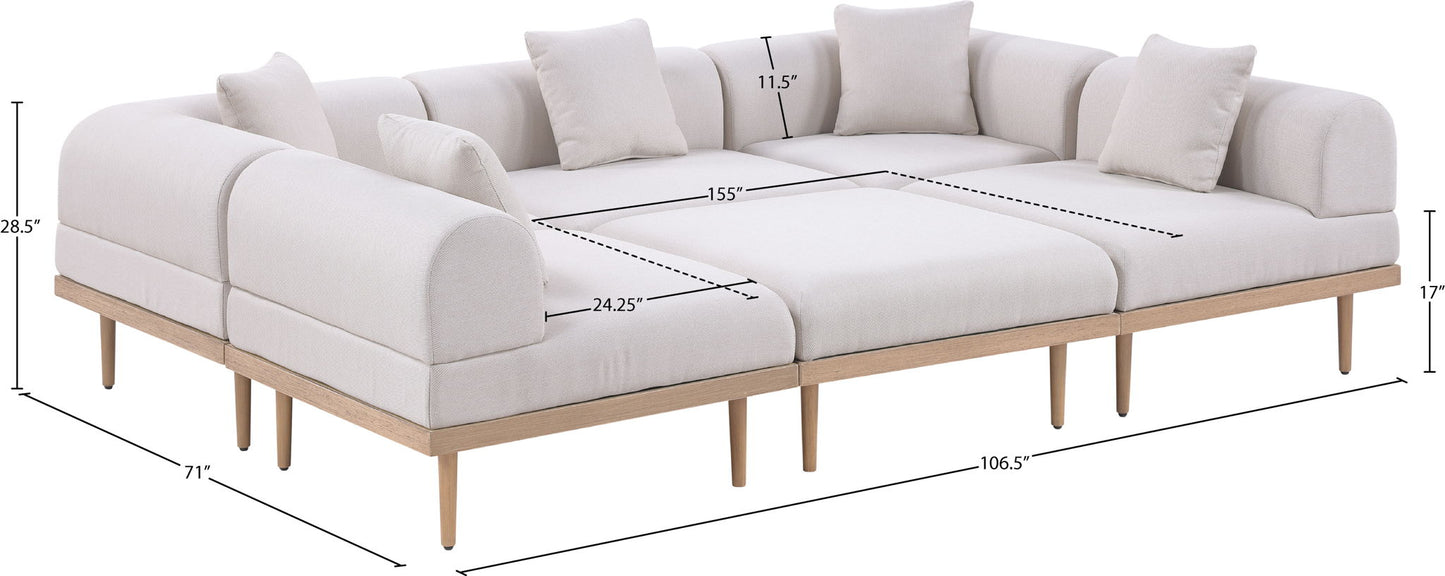 Laguna - 6 Piece 142" Outdoor Patio Modular Sectional