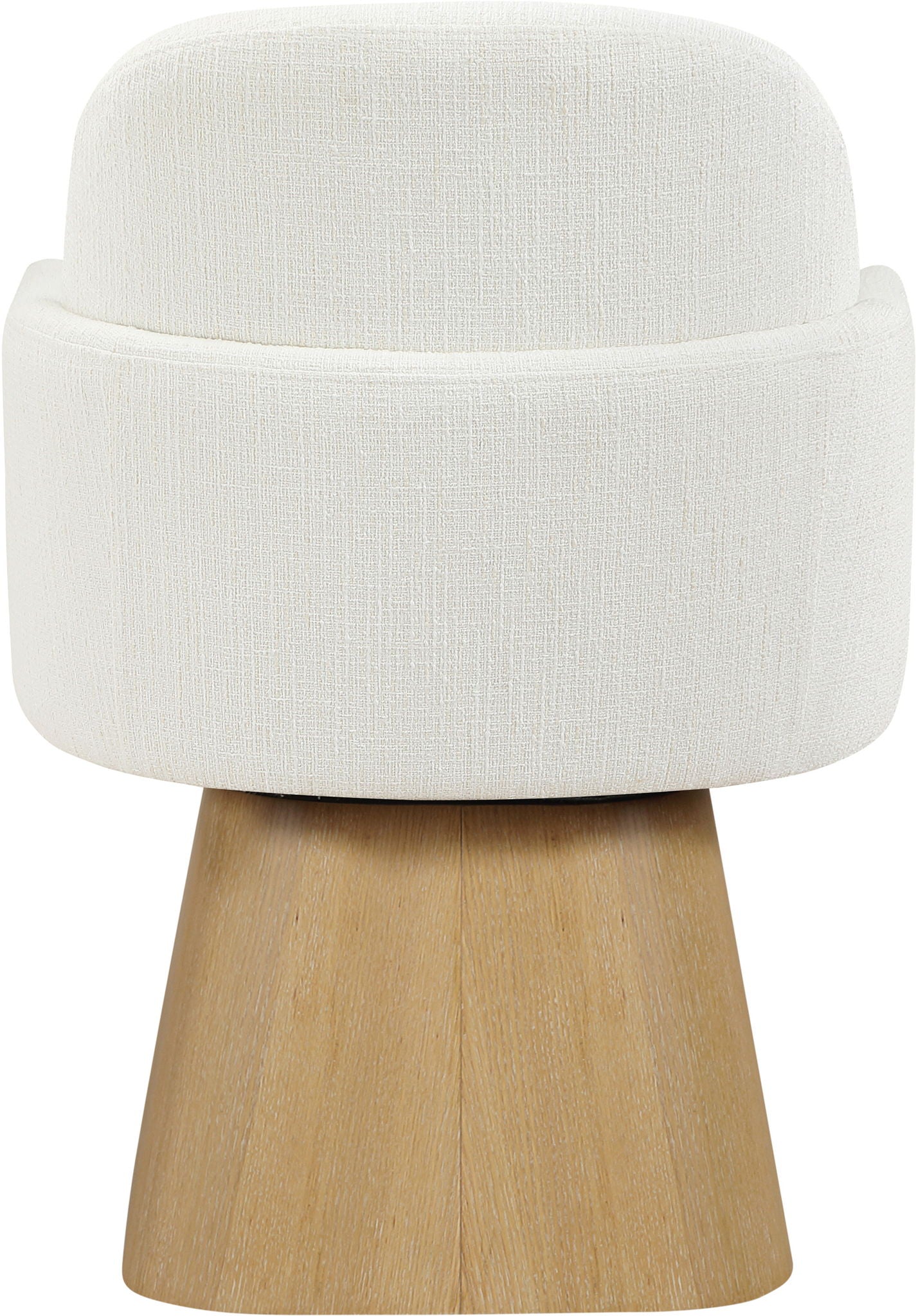 Marlowe - Linen Textured Fabric Upholstered Swivel Dining Arm Chair - Stained Natural
