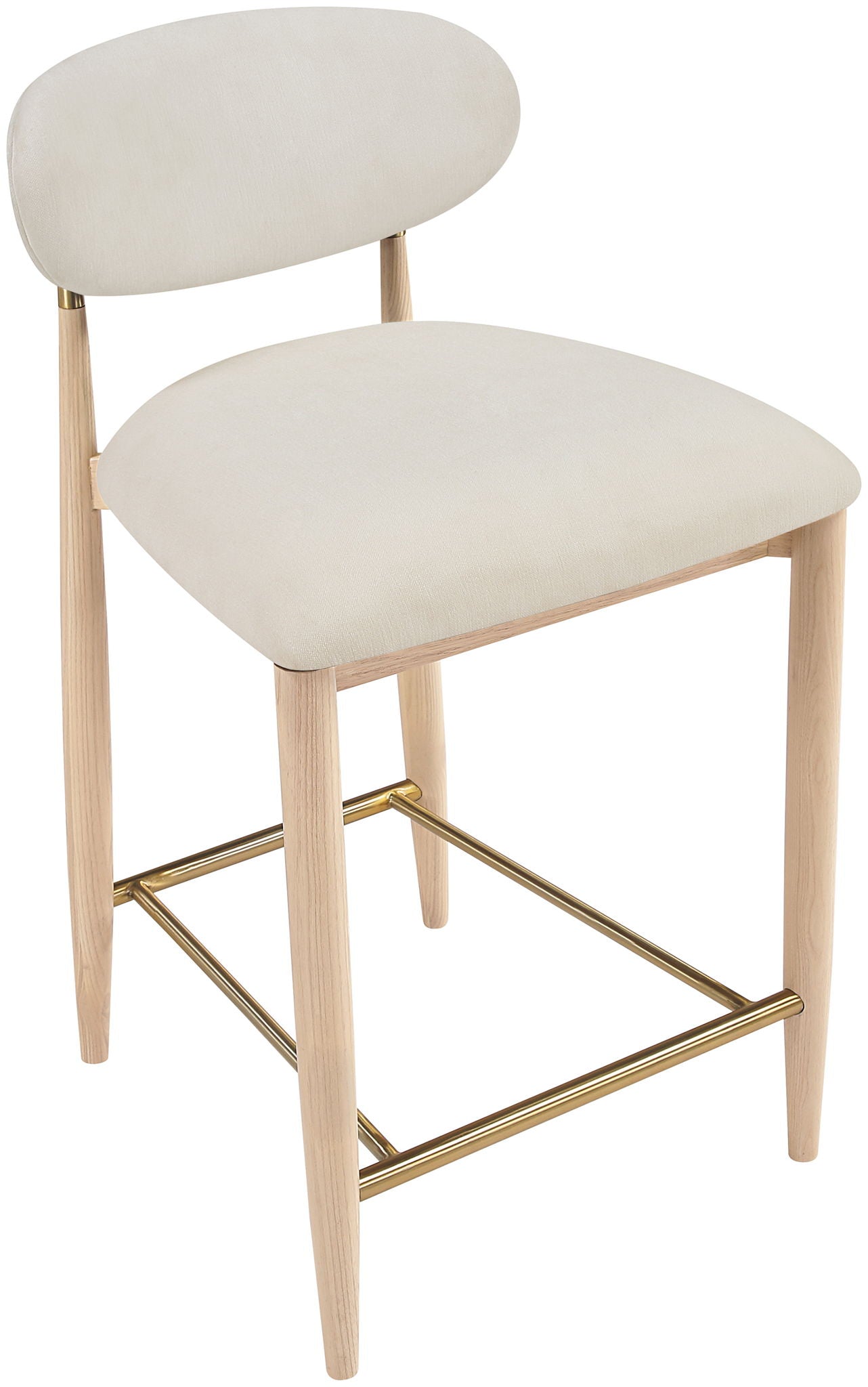 Riccio - Fabric Stool - Natural Frame