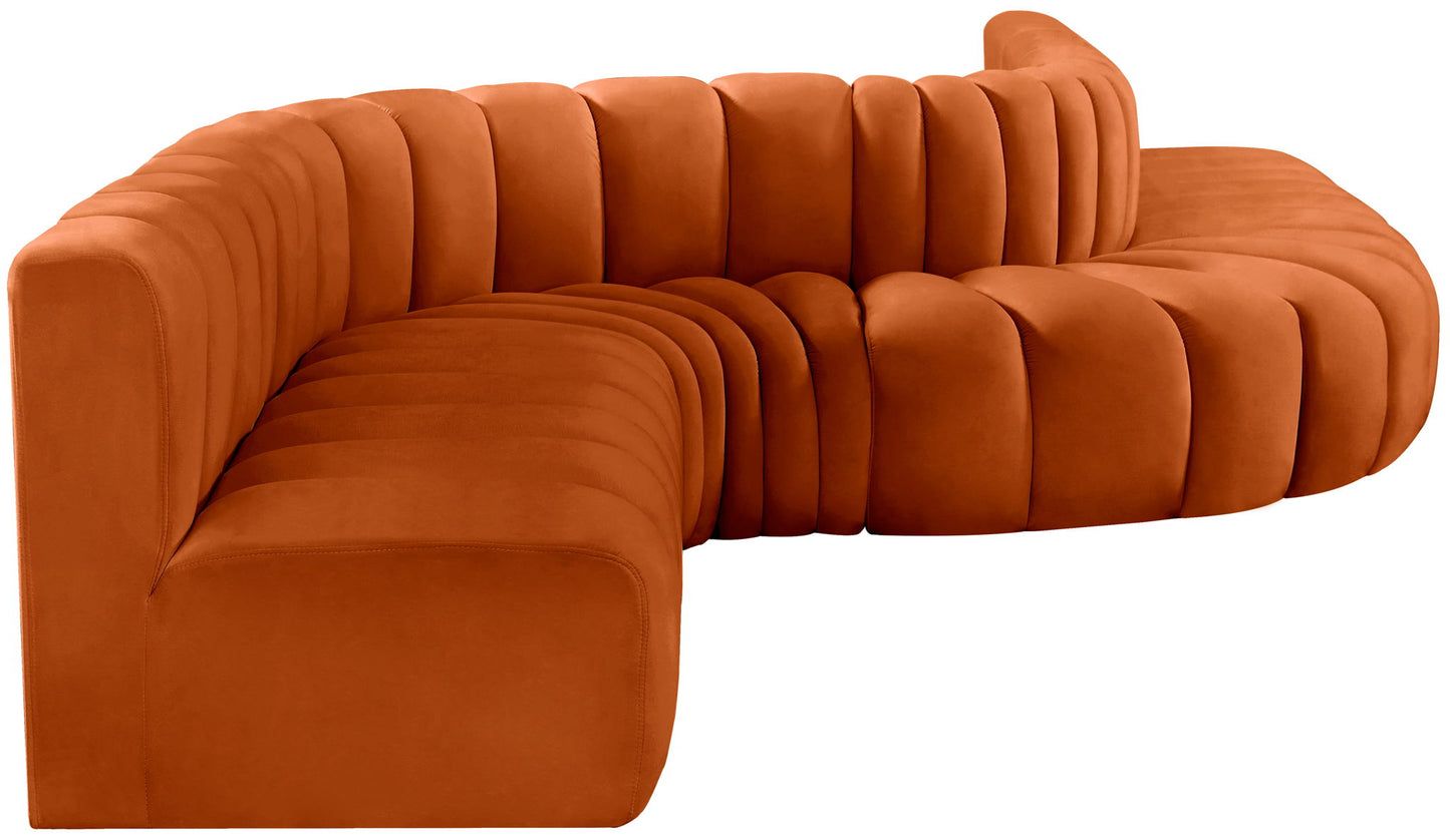 Arc - Velvet 8 Piece Curved Modular Sofa