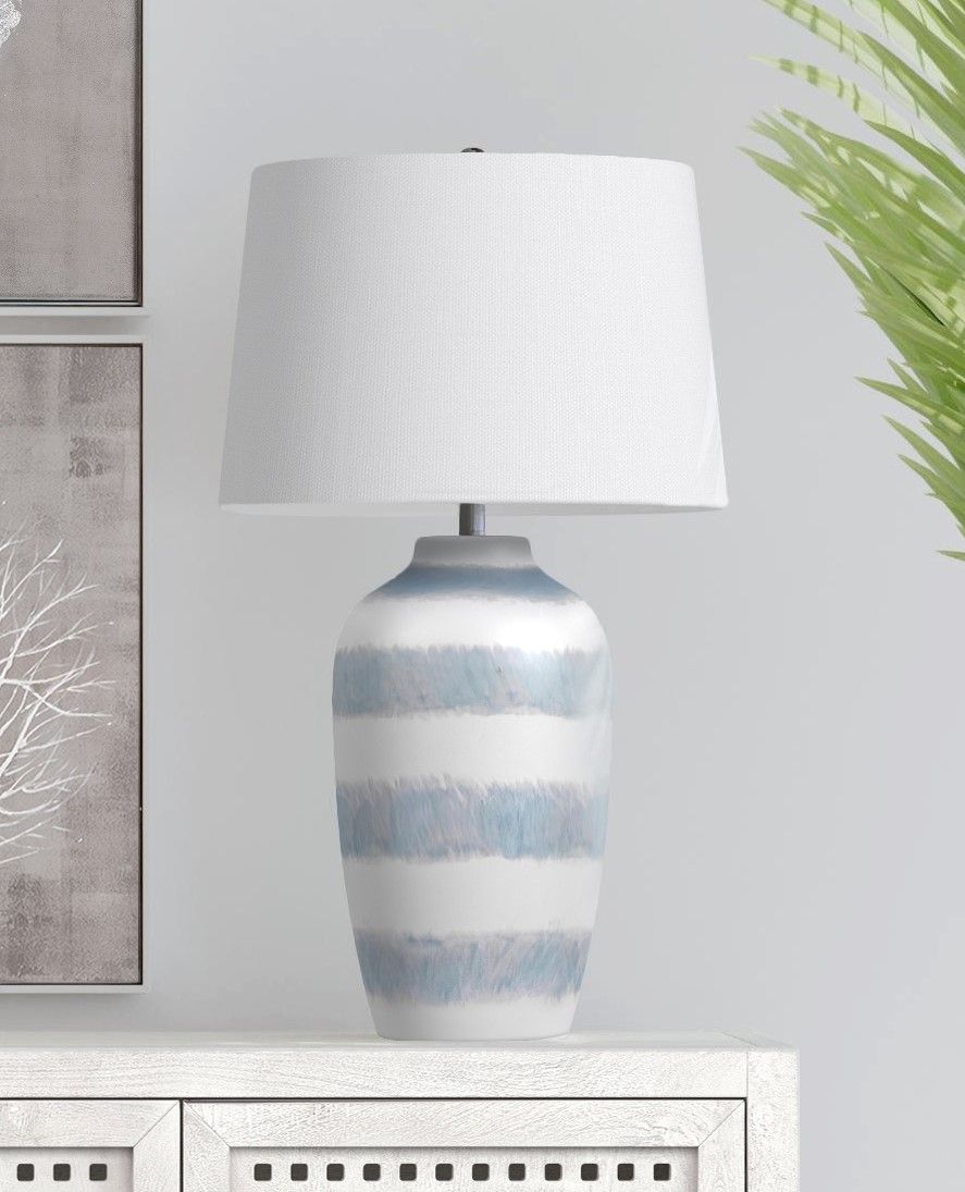 Harper - Table Lamp - White / Blue