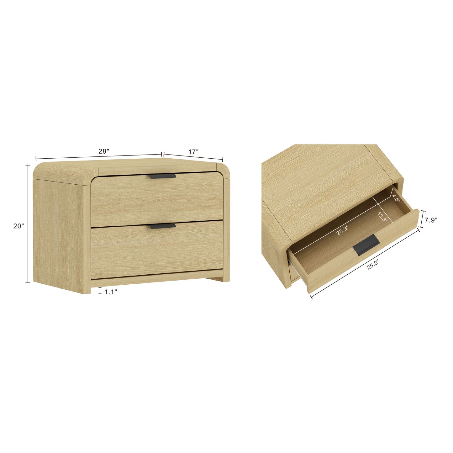 Manhattan Grace - Nightstand With Black Handles