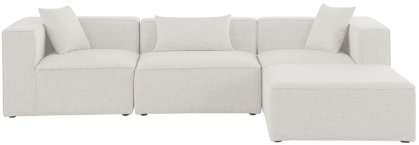 Cube - Linen 4 Piece Modular Sectional With Chaise