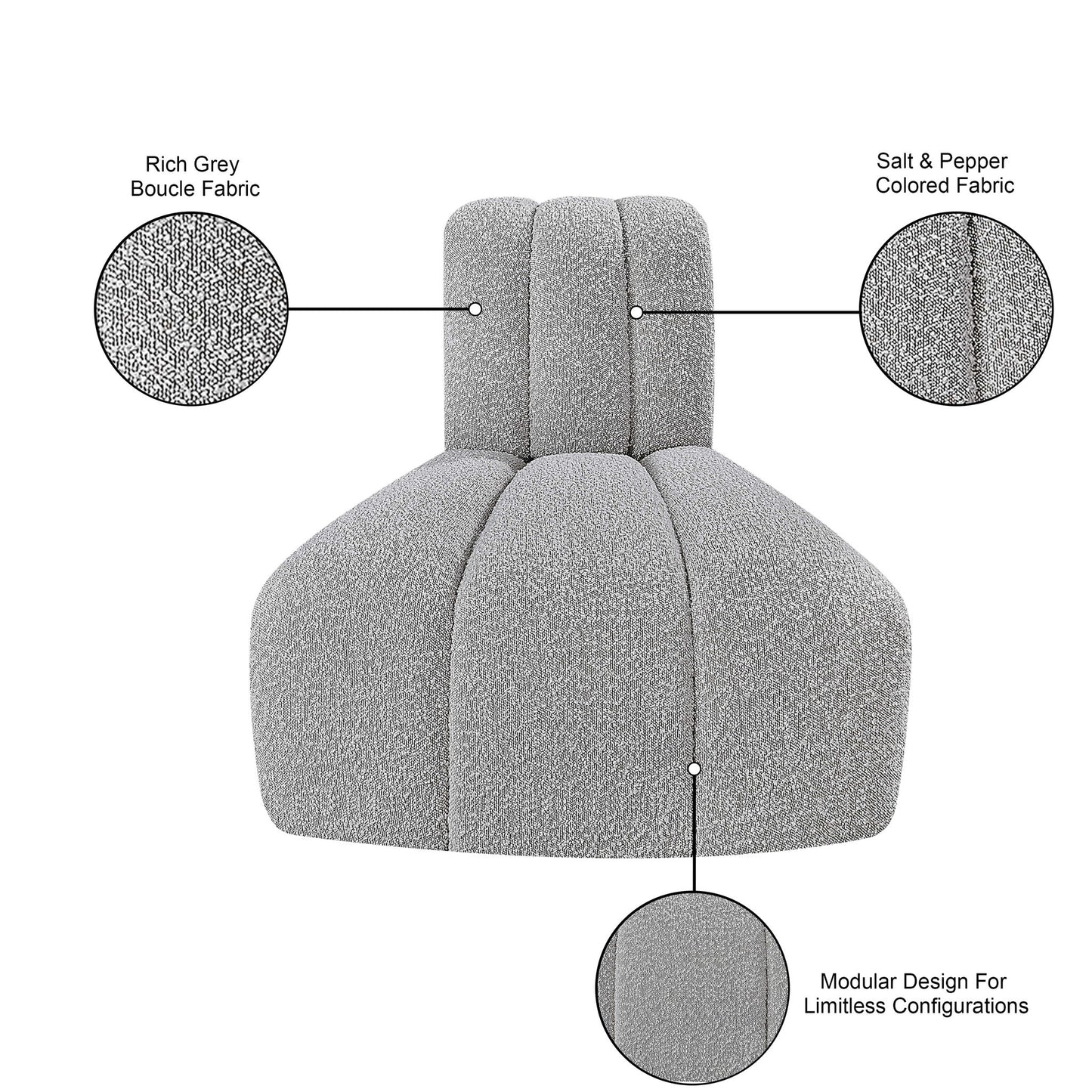 Arc - Boucle Fabric Reverse Corner