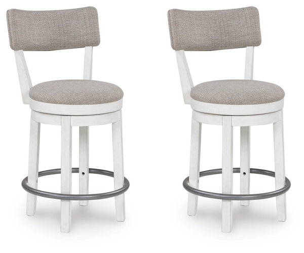Robbinsdale - Upholstered Swivel Barstool (Set of 2) - Antique White