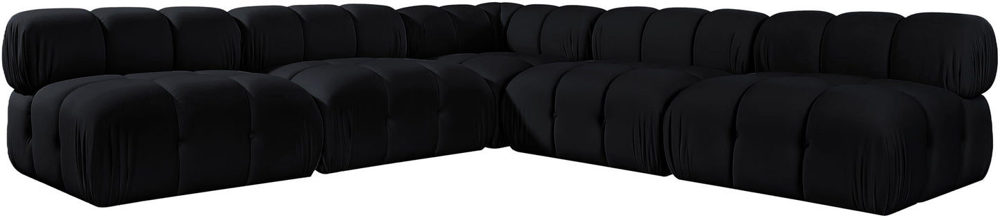 Orin - Velvet Fabric 5 Piece Modular Sectional