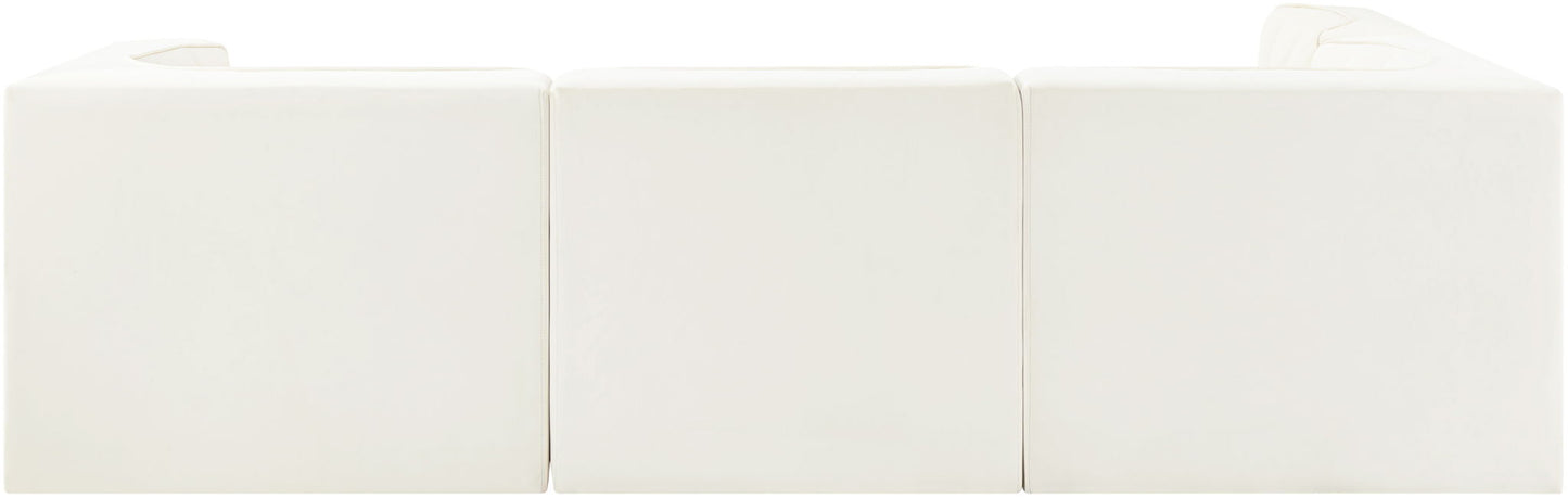 Rummi - Velvet Performance Fabric Upholstered 4 Piece Modular Sectional