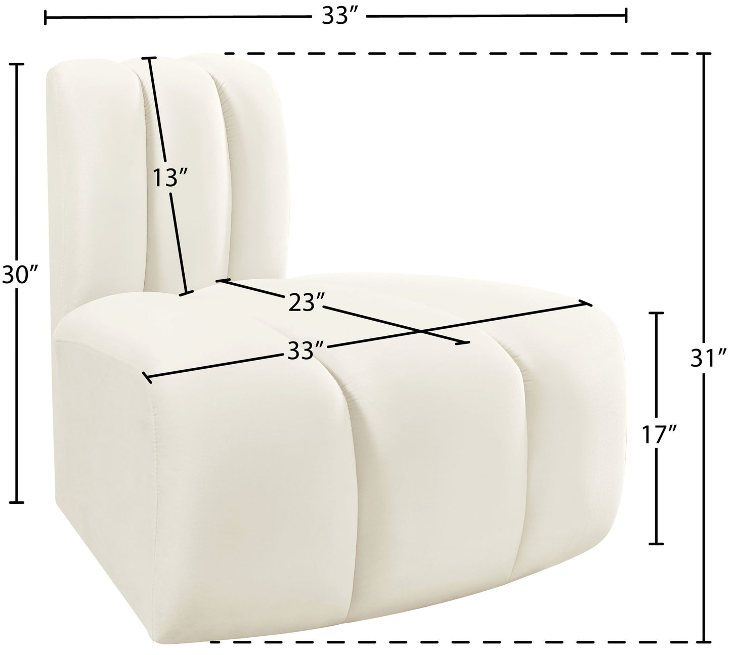 Arc - Velvet Reverse Corner Chair