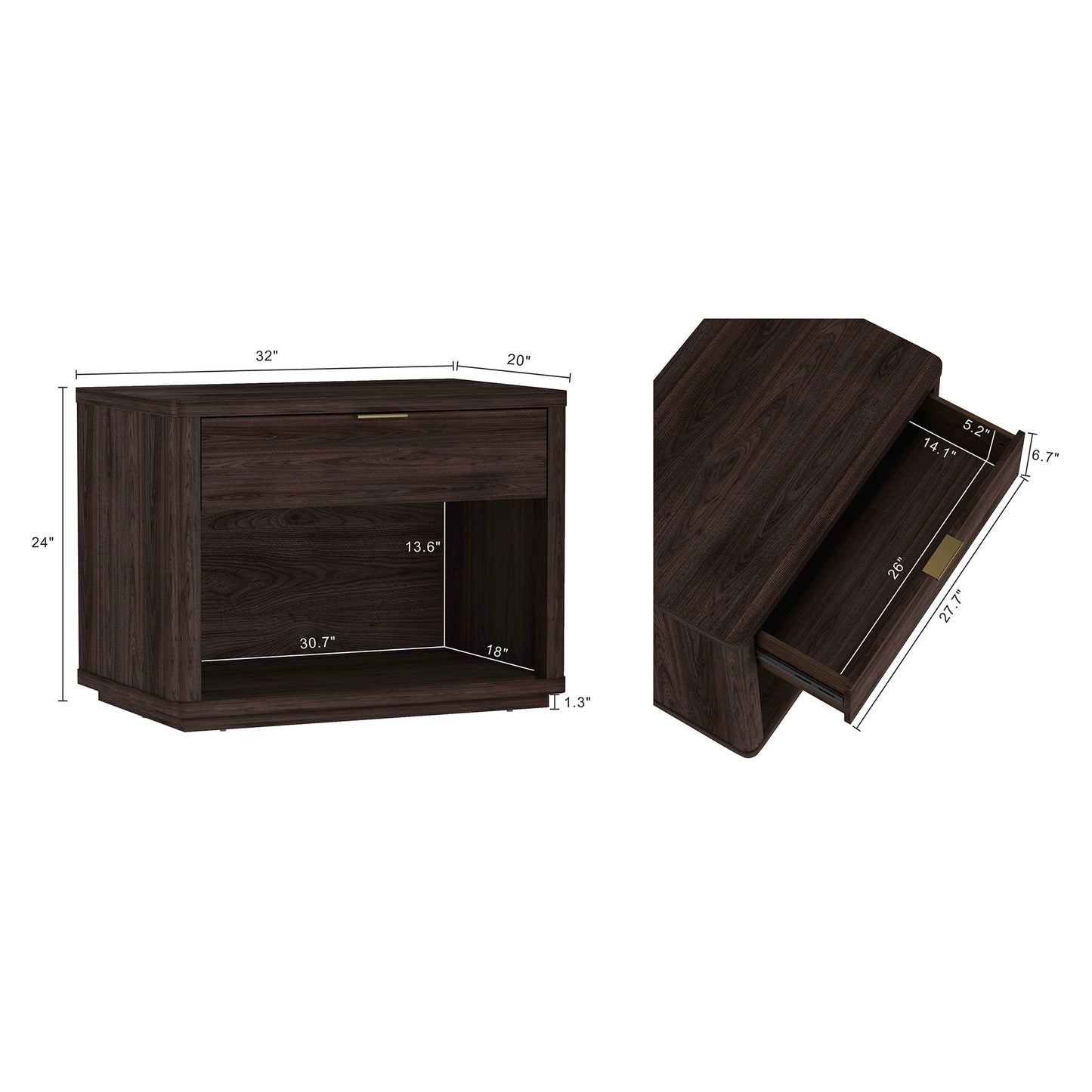Manhattan Evelyn - 1-Drawer Nightstand