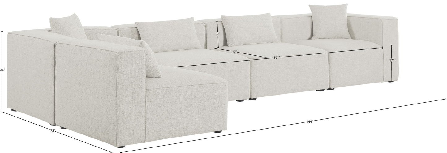 Cube - Linen 5 Piece Modular Sectional