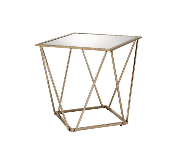 Fogya - End Table - Mirrored & Champagne Gold