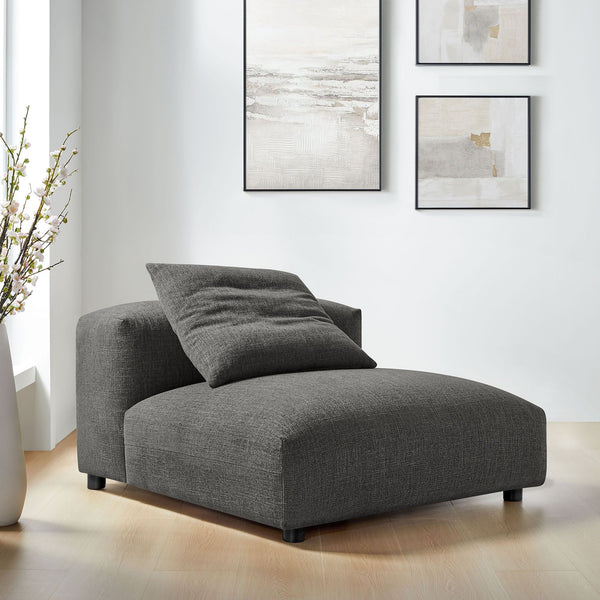 Solace Modular Upholstered Fabric Armless Chair - Charcoal