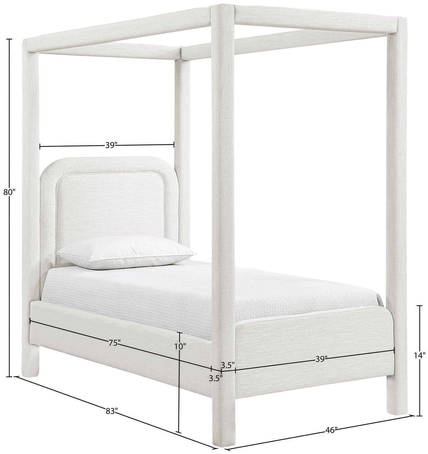Salina - Linen Textured Fabric Upholstered Bed