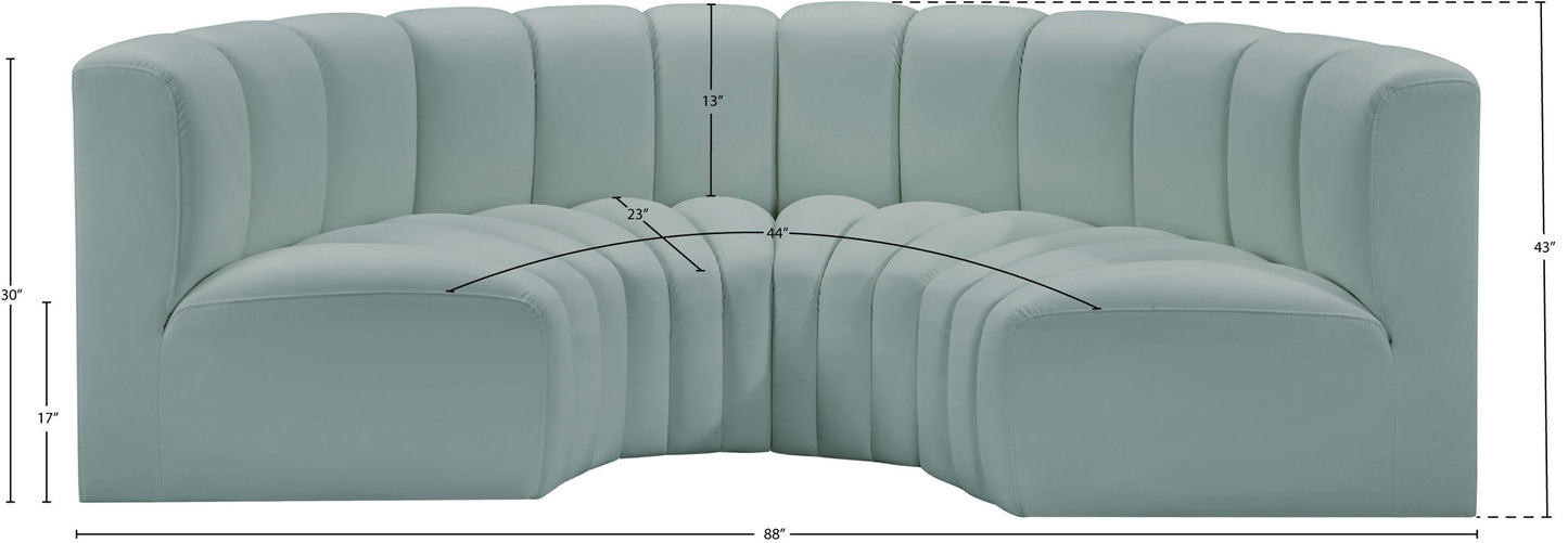 Arc - Faux Leather 4 Piece U-Shaped Modular Sofa