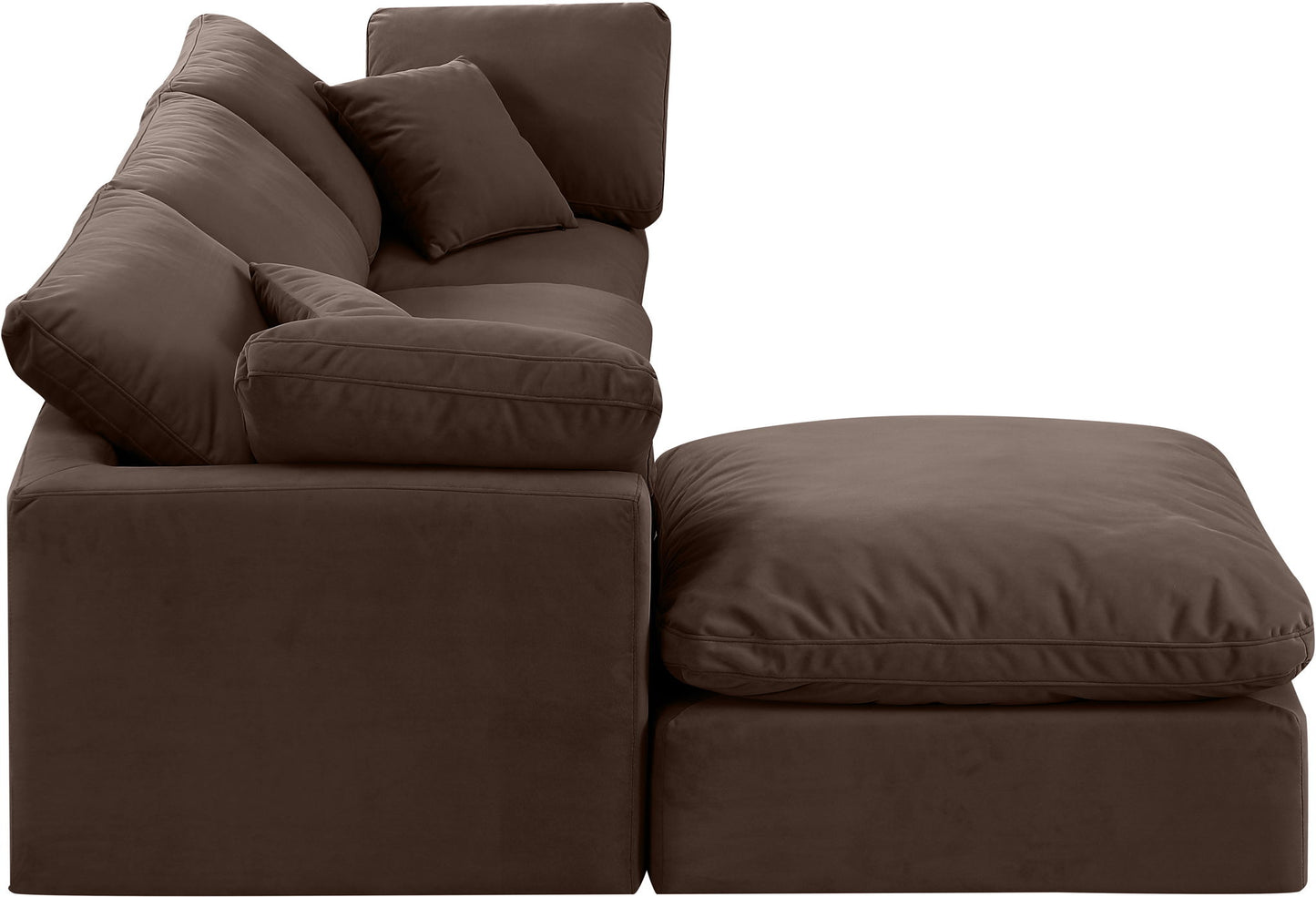 Indulge - Velvet 4 Piece Modular Sectional With Chaise