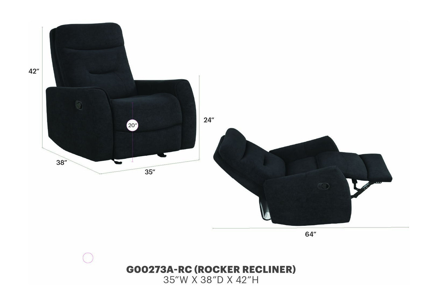 Glory Furniture - Paterson - Swivel Recliner