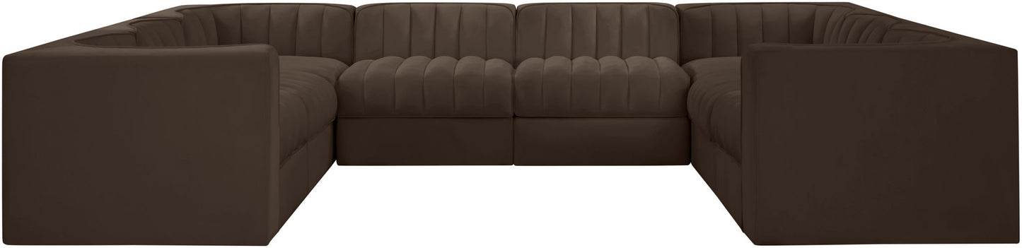Rummi - Velvet Performance Fabric Upholstered Modular Sectional