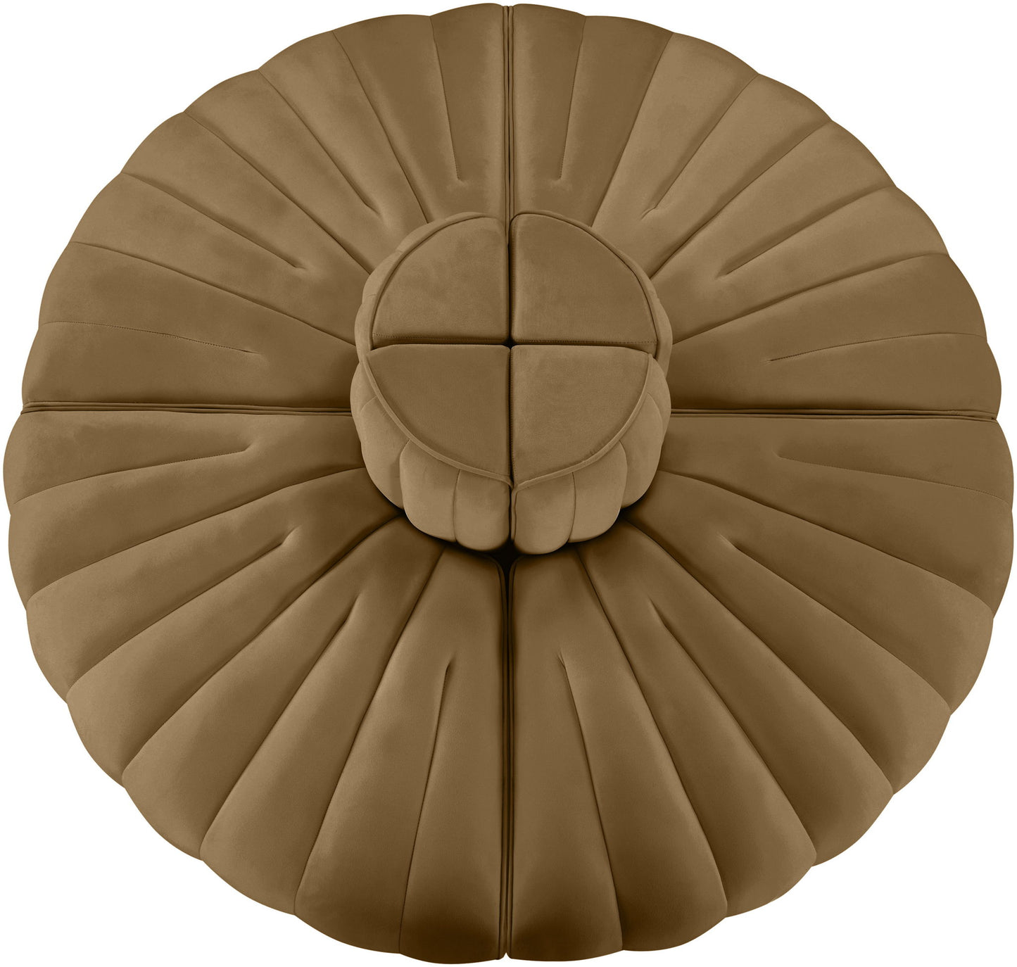 Rummi - Round Velvet Performance Fabric Upholstered 4 Piece Modular Sofa