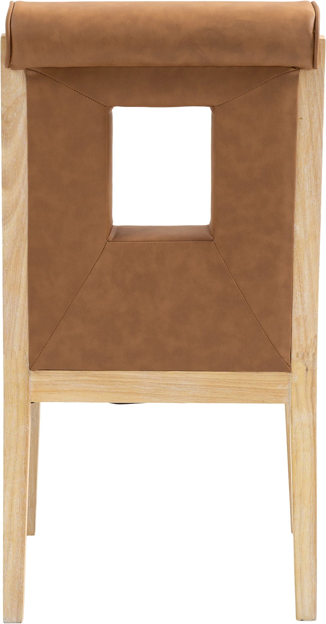 Gwendolyn - Faux Leather Dining Side Chair With Natural Frame (Set of 2)