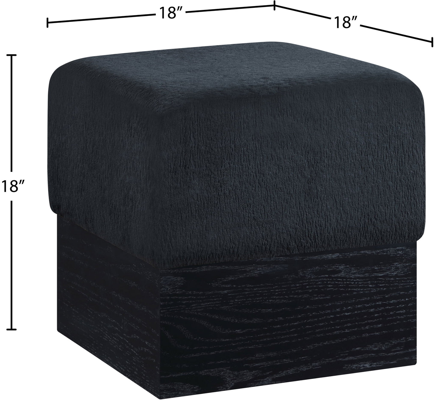 Havre - Ottoman / Stool With Black Base