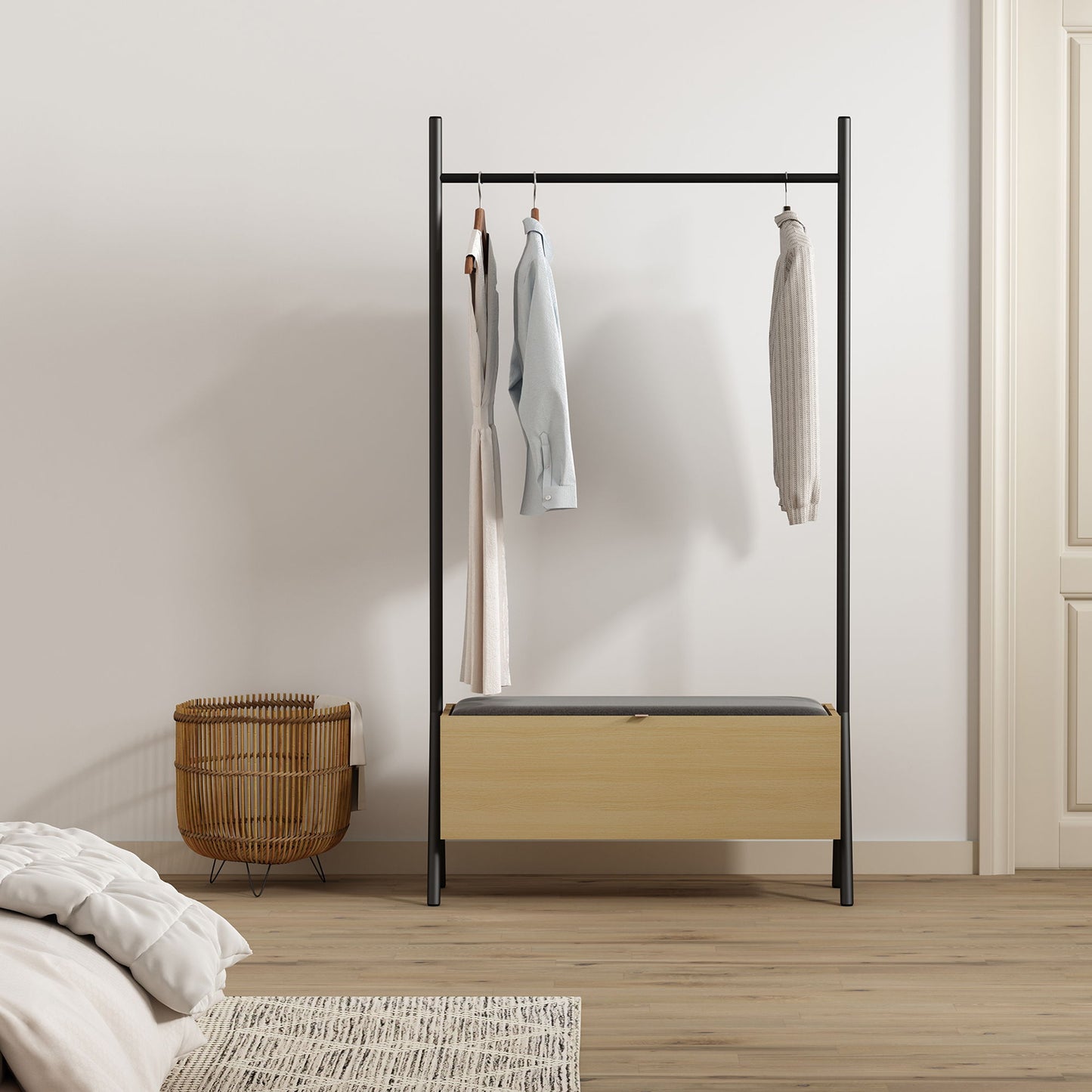 Paloma - Open Hanging Closet - Light Oak