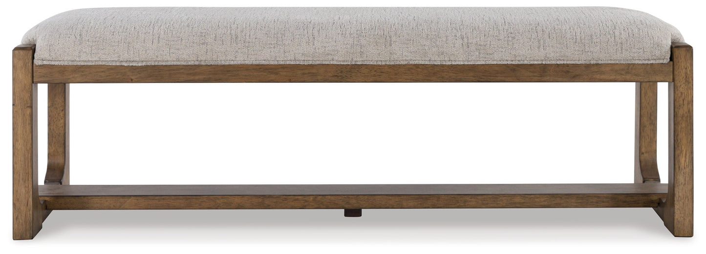 Cabalynn - Large Uph Dining Room Bench - Oatmeal / Light Brown