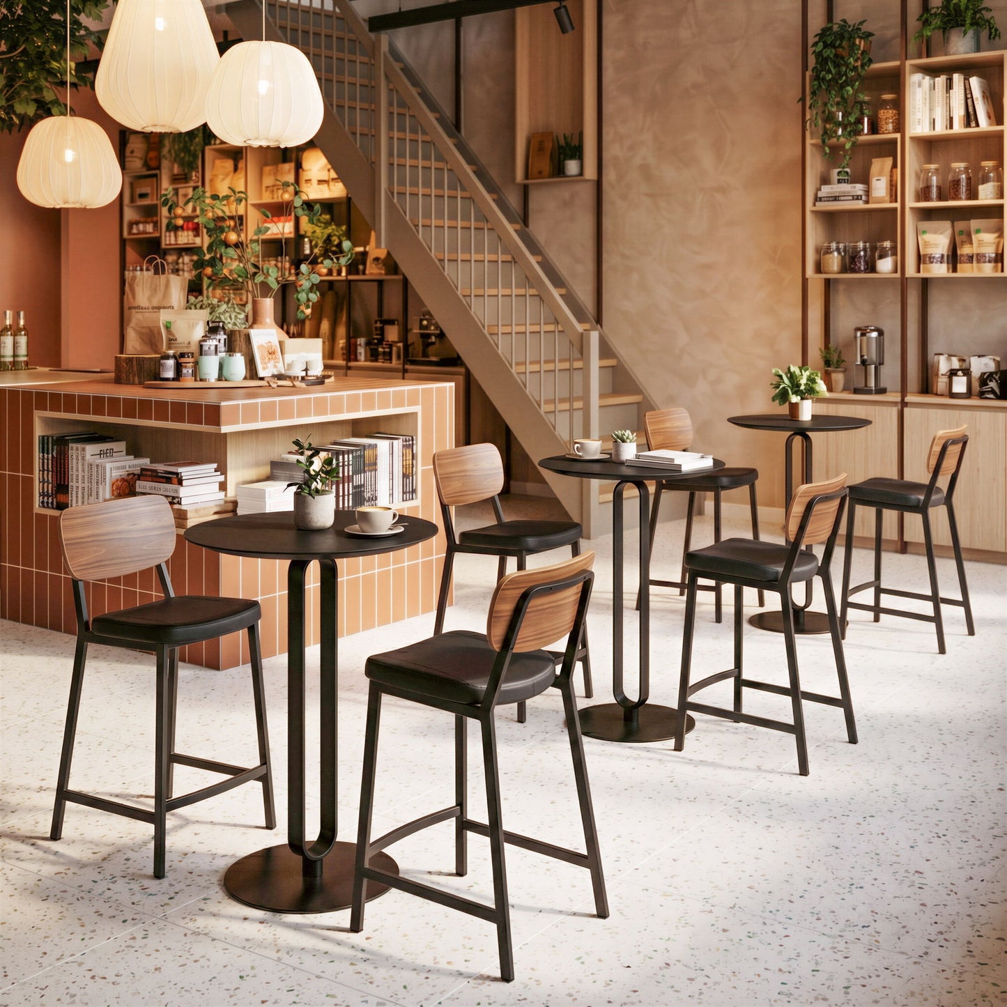 Ardenne - Counter Stool (Set of 2) - Black / Brown