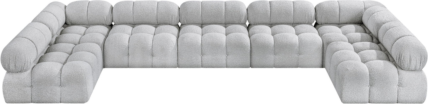 Ames - 7 Piece Boucle Fabric Modular Sectional