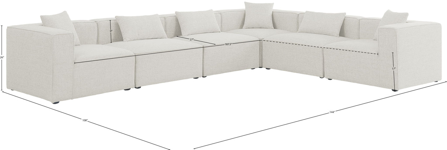 Cube - Linen 6 Piece Modular Corner Sectional