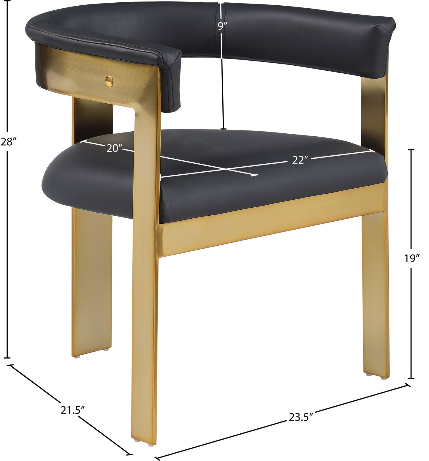 Romeo - Faux Leather Dining Chair With Gold Base (Set of 2)