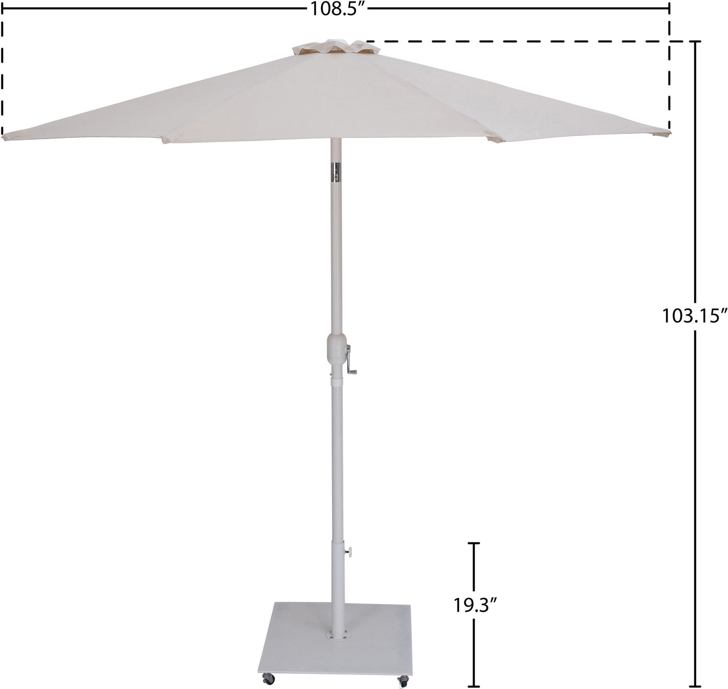 Fiji - Aluminum Patio Umbrella With Square White Base