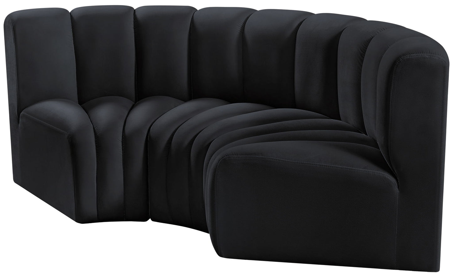 Arc - Velvet 3 Piece Modular U-Shaped Sofa