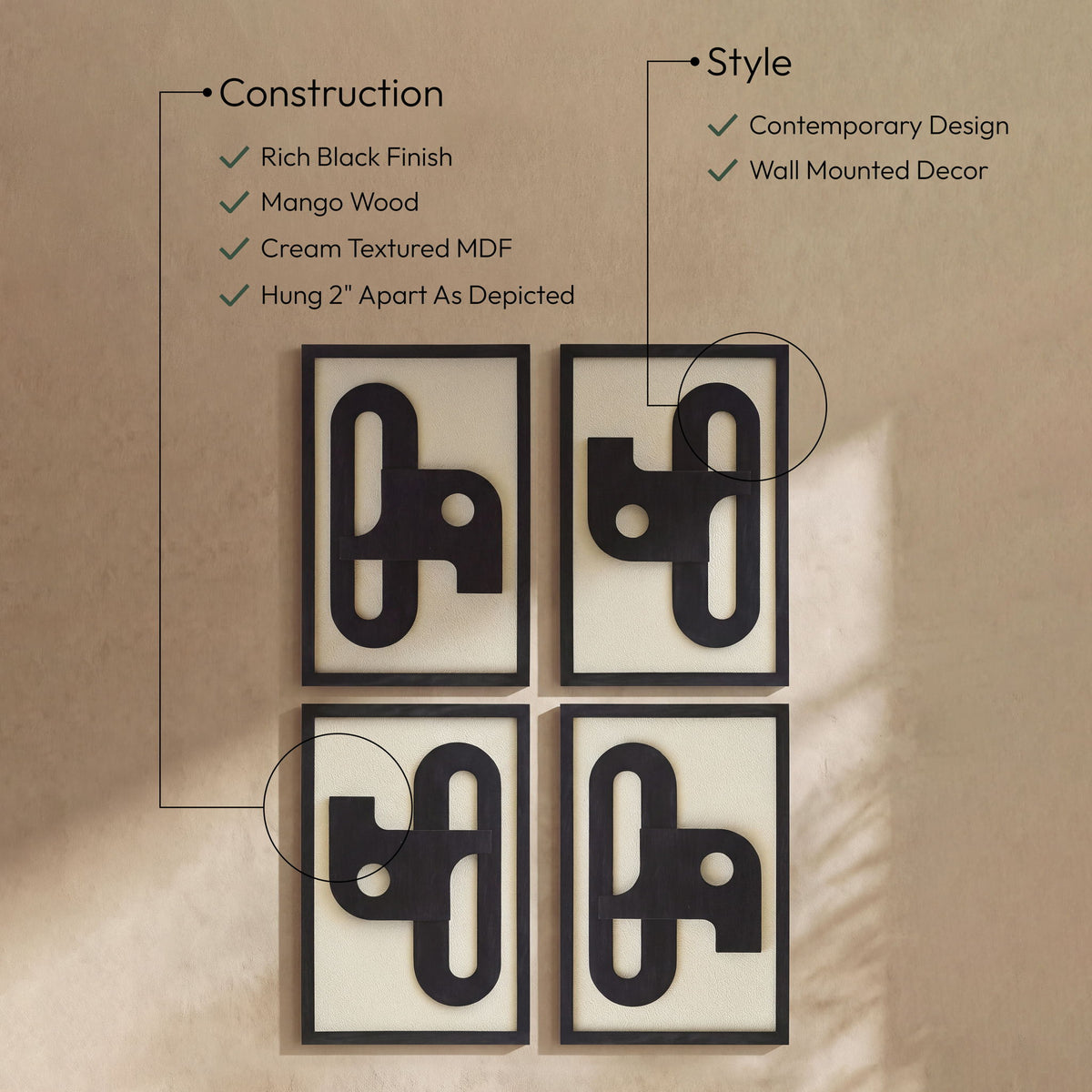 Arid - 4 Piece Wall Art