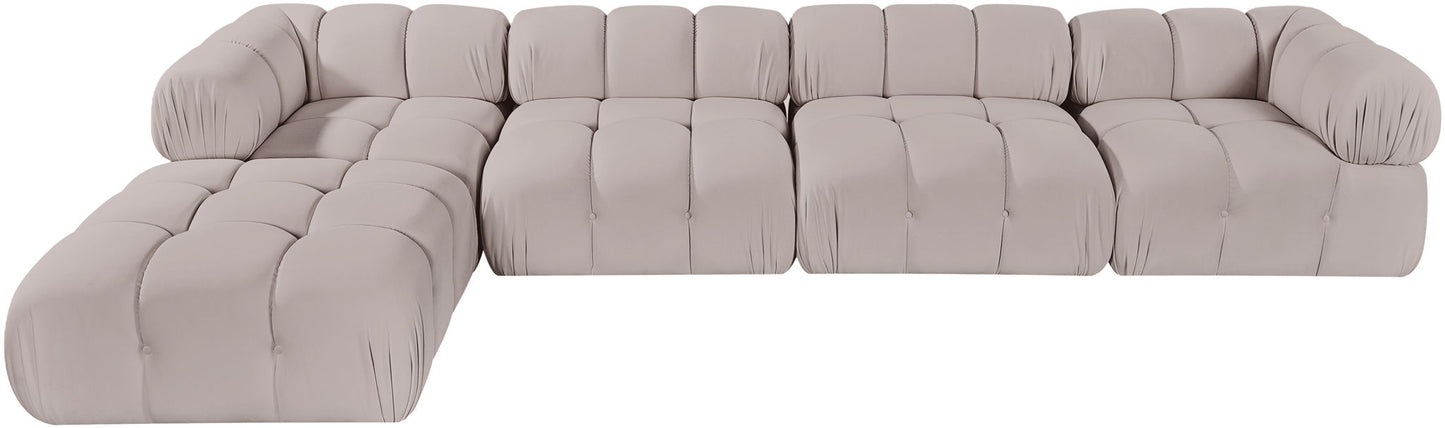 Orin - Fabric Velvet 5 Piece Modular Sectional