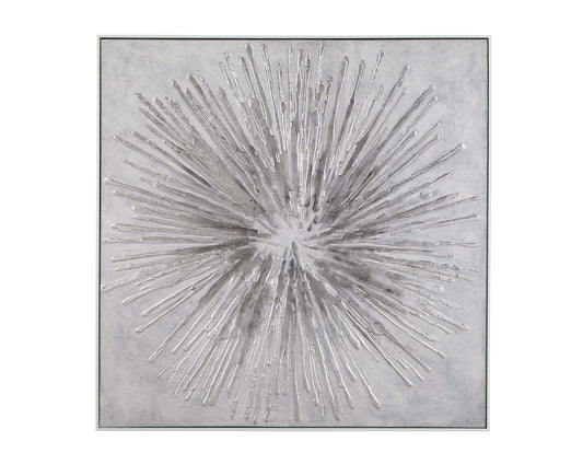 Energy Burst Canvas Art - Pearl Silver