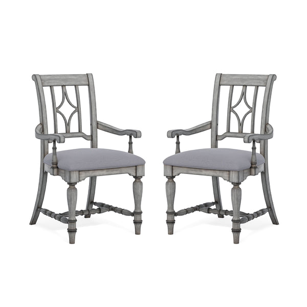 Plymouth - Upholstered Arm Dining Chair (Set of 2) - Gray