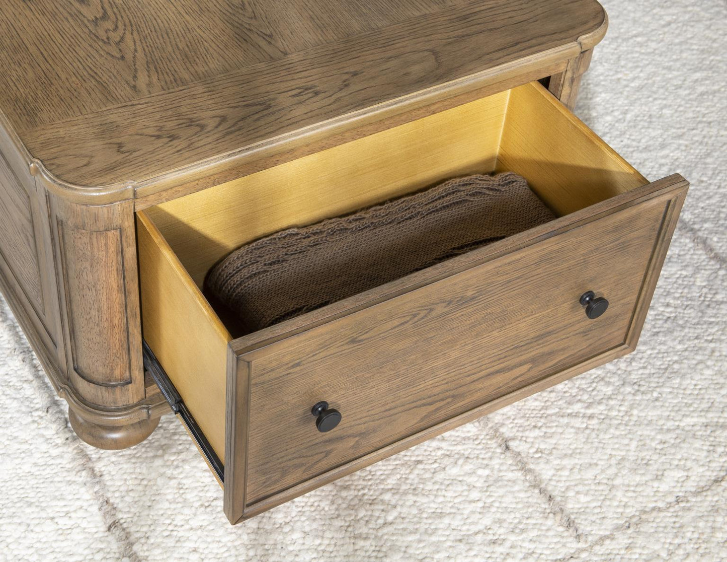 Nolan - Lift Top Cocktail Table With Casters - Dusted Barley
