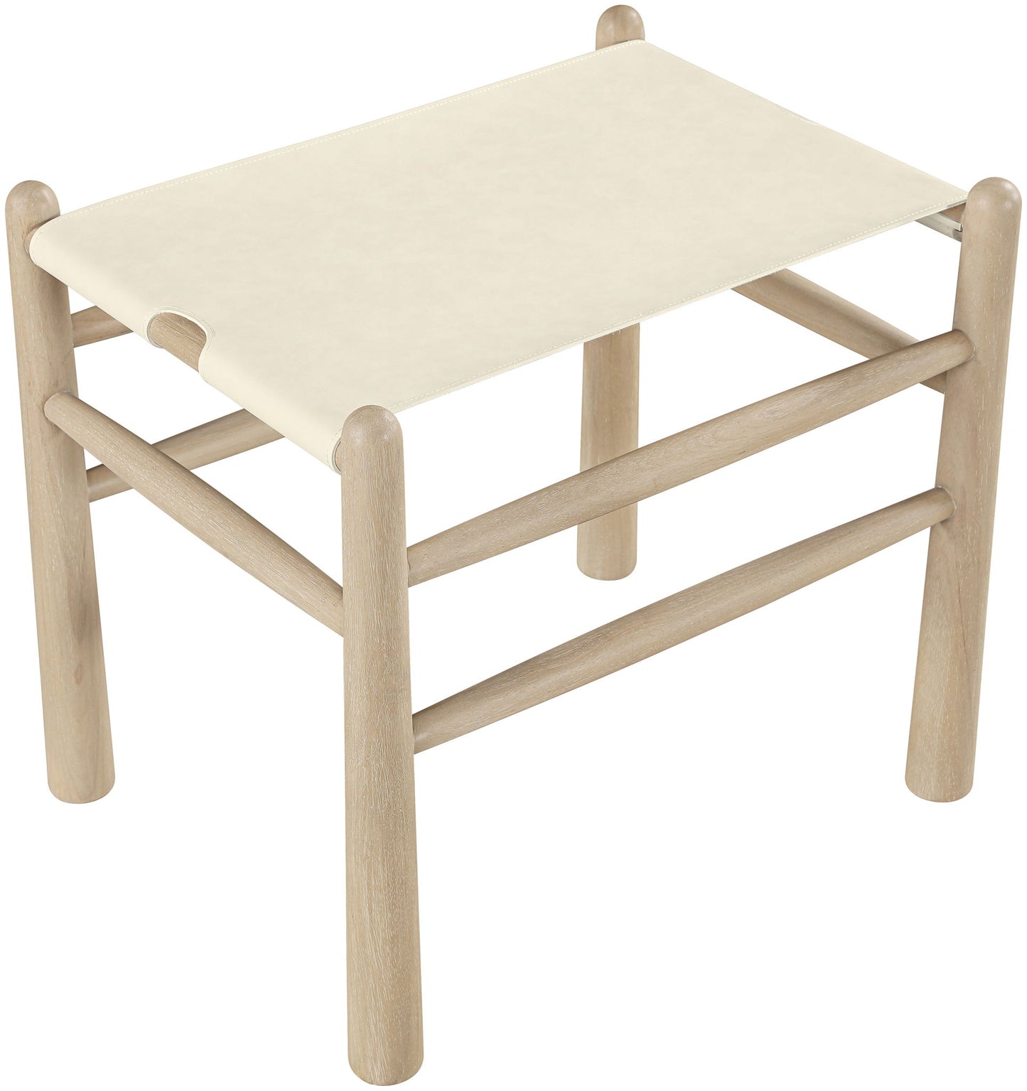 Santos - Faux Leather Upholstered Bench - Natural Frame