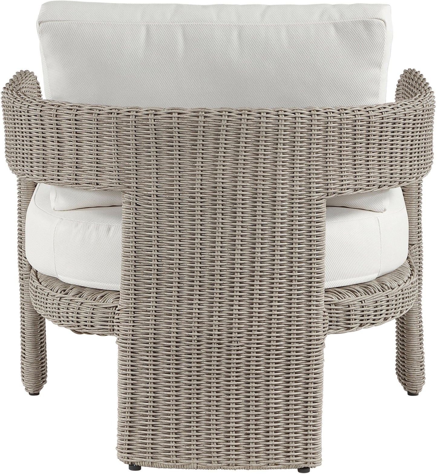 Sandbay - Olefin Water Resistant Fabric And Wicker Outdoor Patio Accent Chair