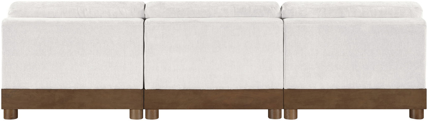 Turin - Chenille Fabric Upholstered Modular Sectional - Cream