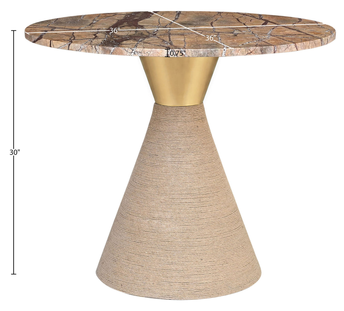 Baleen - Genuine Marble And Jute Dining Table