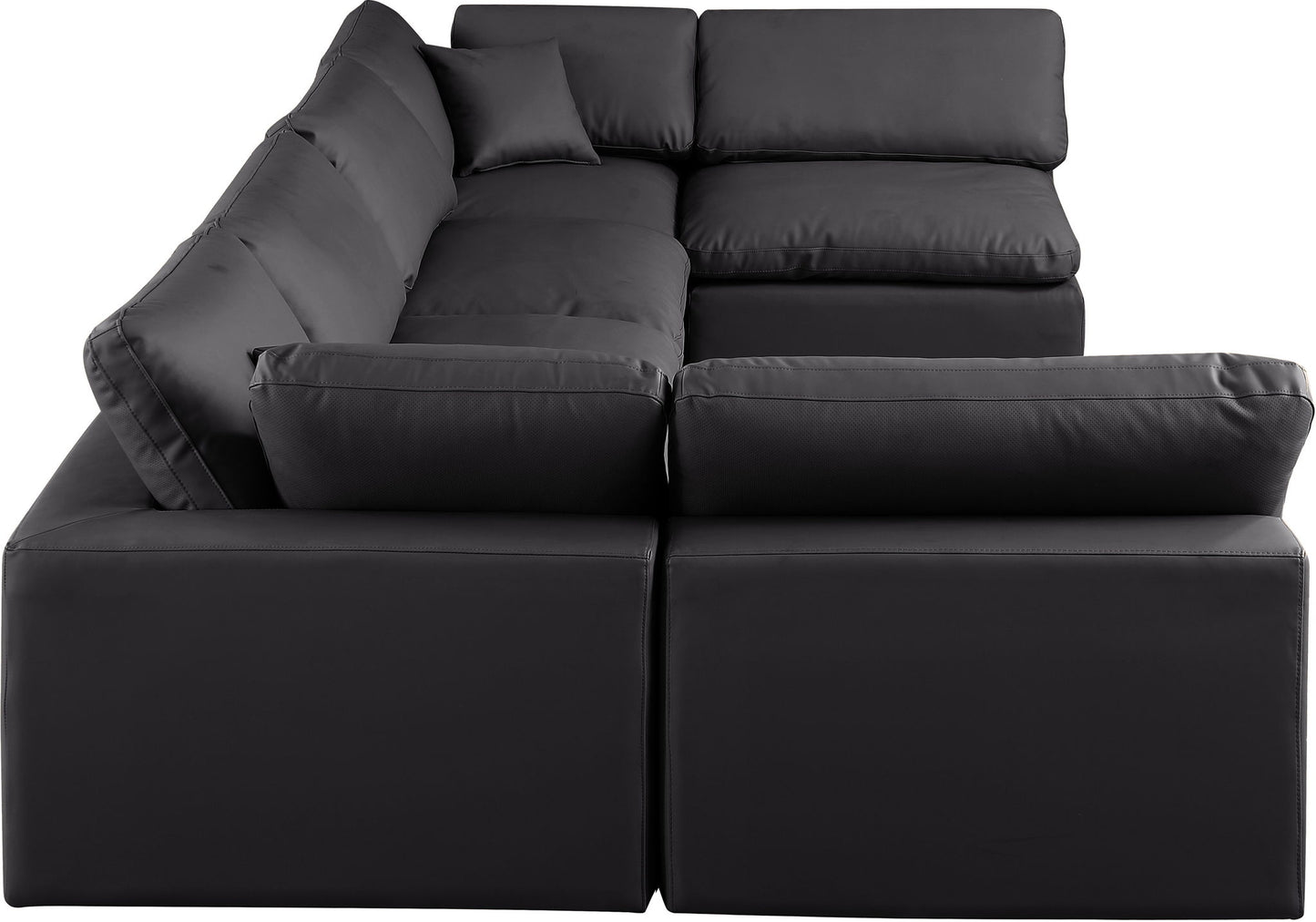 Comfy - 6 Piece Faux Leather Modular Armless Sectional