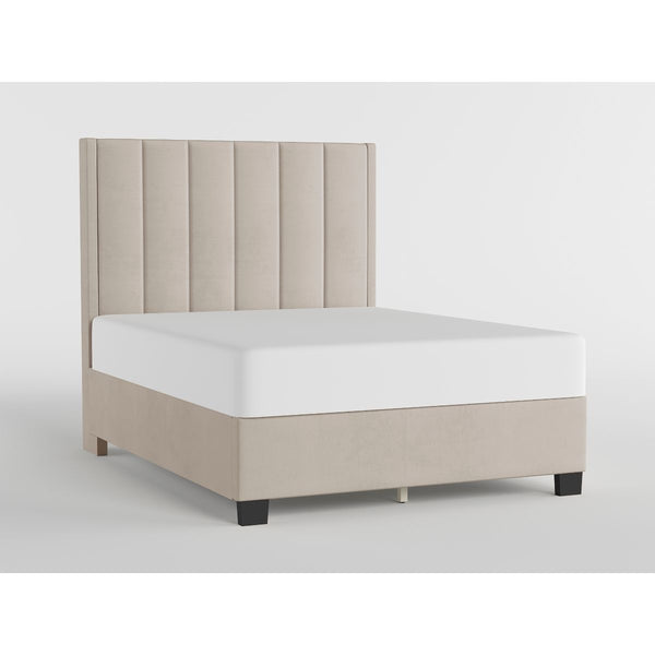 60" Beige Microfiber Platform Bed