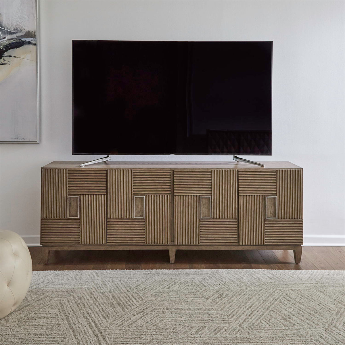 Serenity - 82" Accent TV Console - Burnished Beige