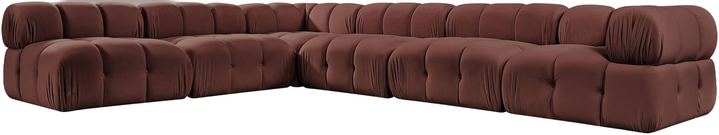 Orin - Velvet 6 Piece Modular L-Shaped Sectional