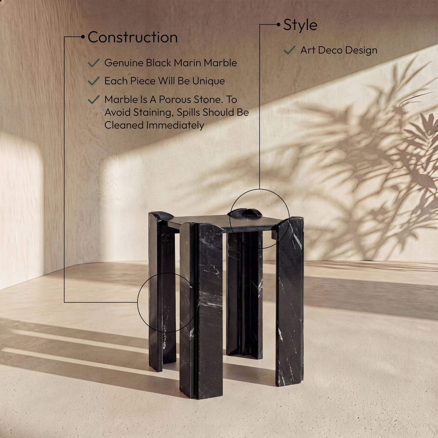 Ravello - Genuine Marble Table